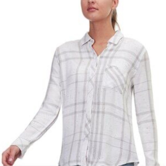 Rails White and Blue Plaid Women's size L - Picture 11 of 11